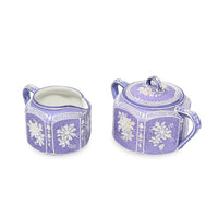 Nippon Lavender Moriage "Jasperware" Cream & Lidded Sugar