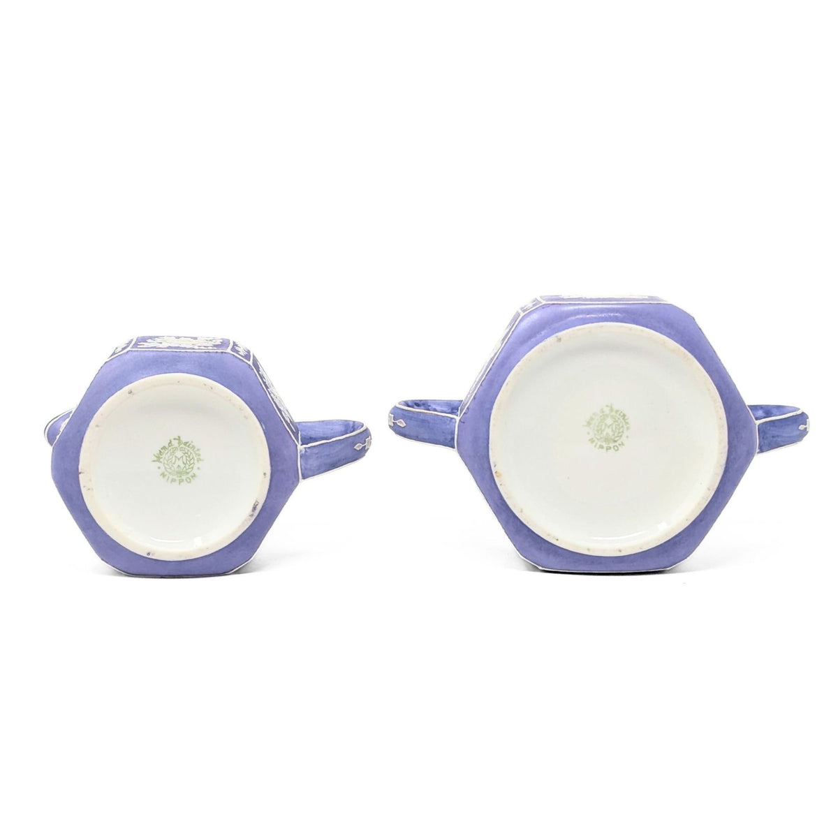 Nippon Lavender Moriage "Jasperware" Cream & Lidded Sugar