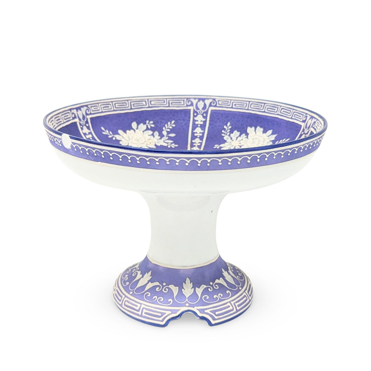 Nippon Lavender Moriage "Jasperware" Compote