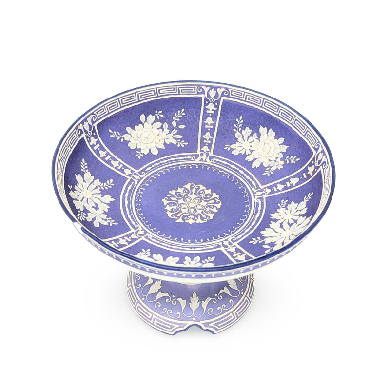 Nippon Lavender Moriage "Jasperware" Compote