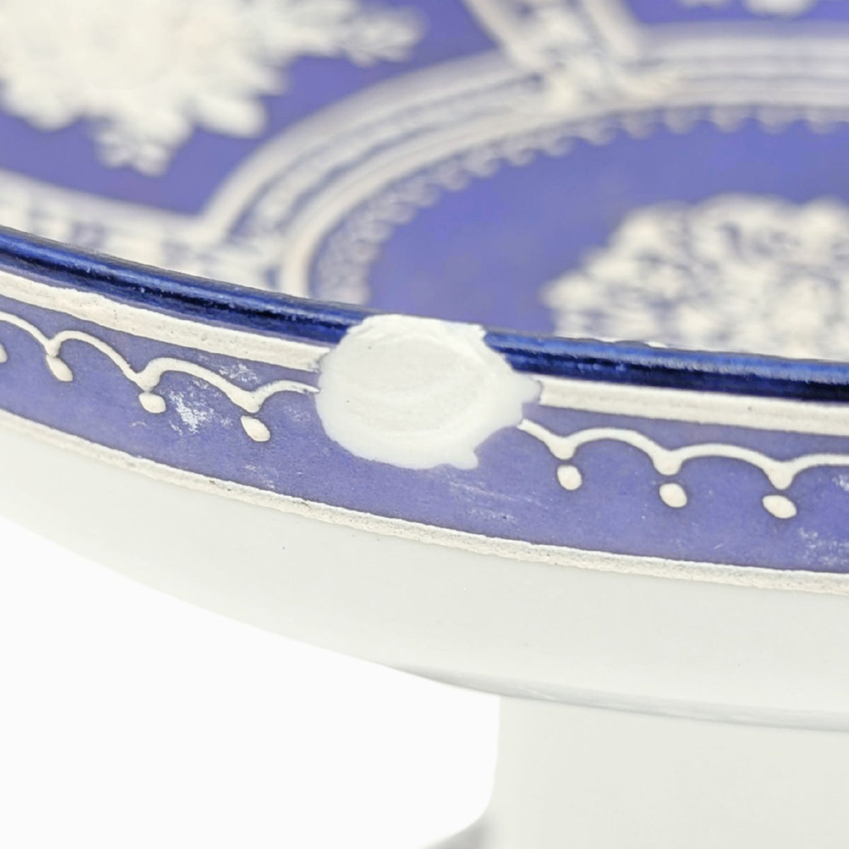 Nippon Lavender Moriage "Jasperware" Compote