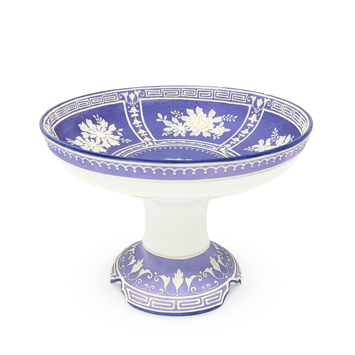 Nippon Lavender Moriage "Jasperware" Compote