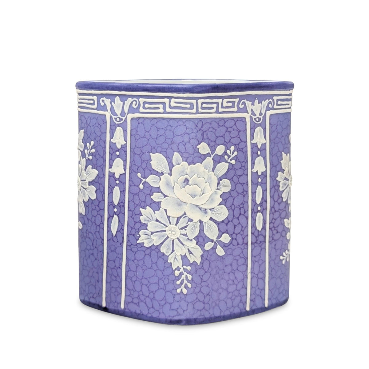 Nippon Lavender Moriage "Jasperware" 3pc Set