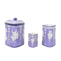 Nippon Lavender Moriage "Jasperware" 3pc Set