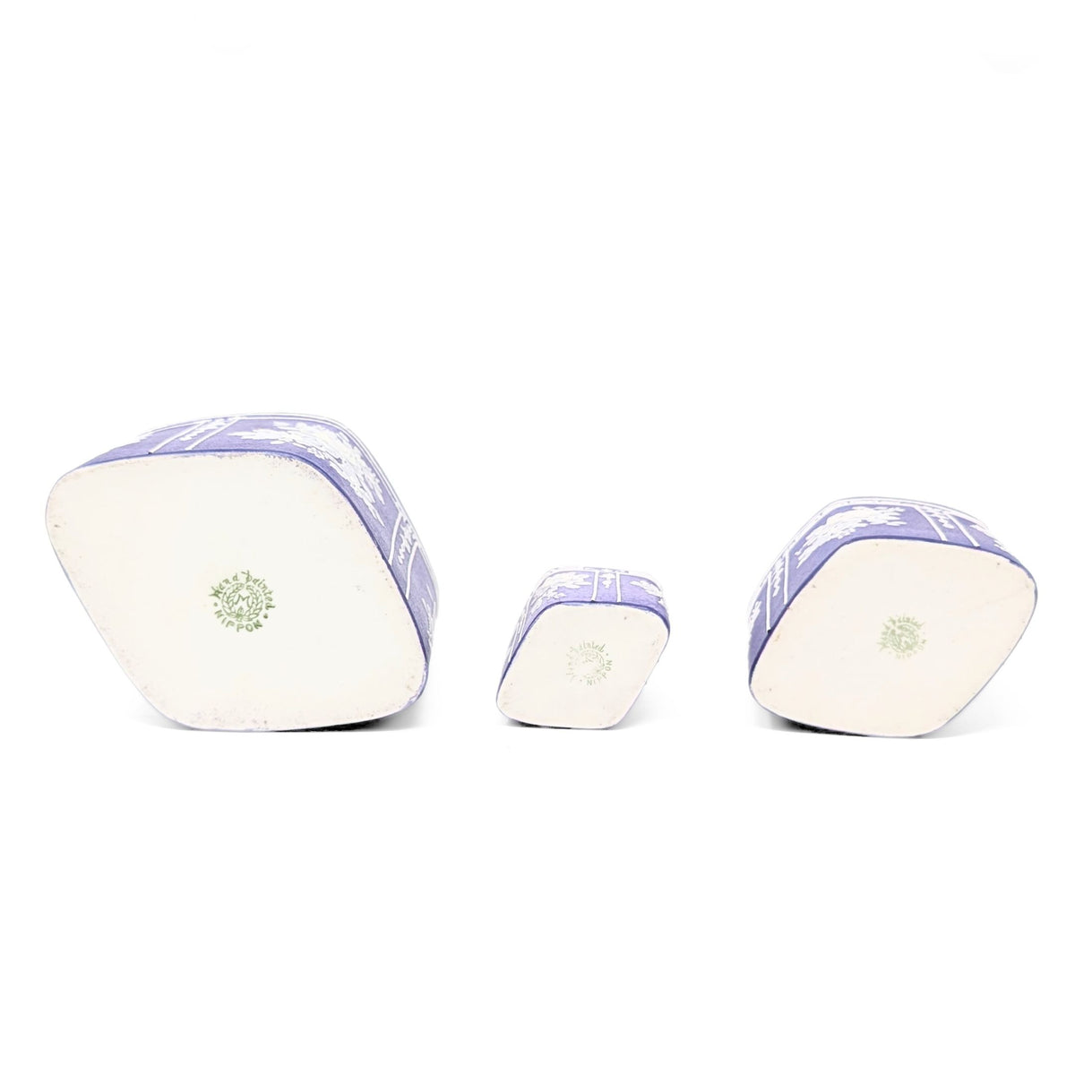 Nippon Lavender Moriage "Jasperware" 3pc Set