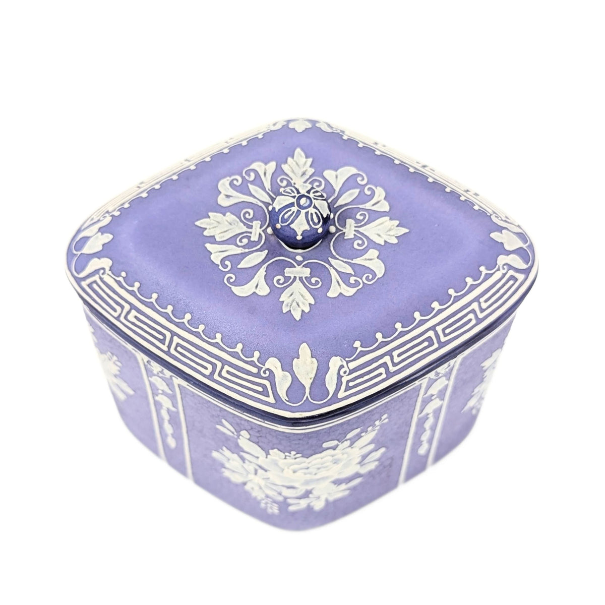 Nippon Lavender Moriage "Jasperware" 3pc Set
