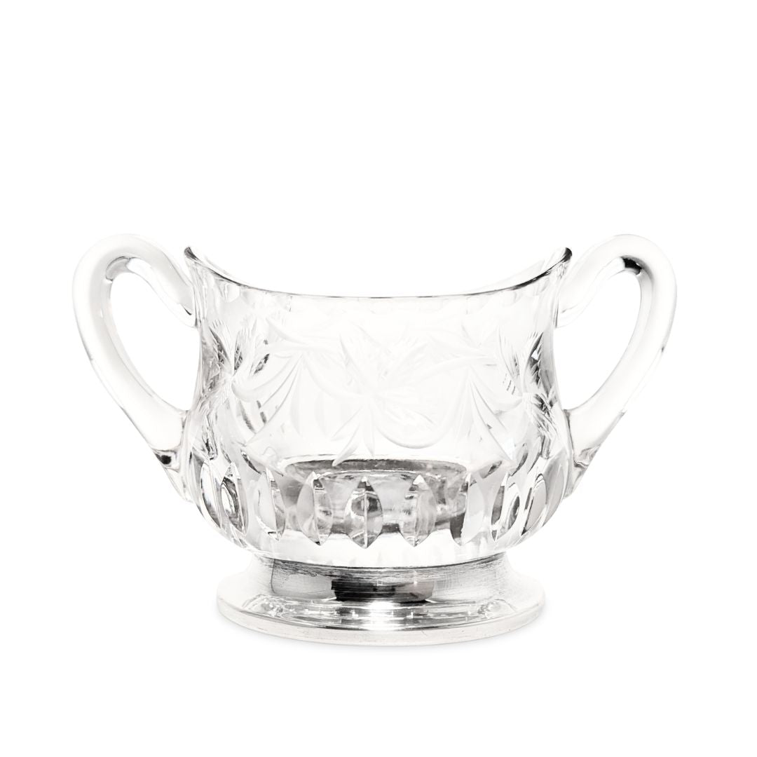 T. G. Hawkes Co. Sterling Footed Crystal Cream & Sugar
