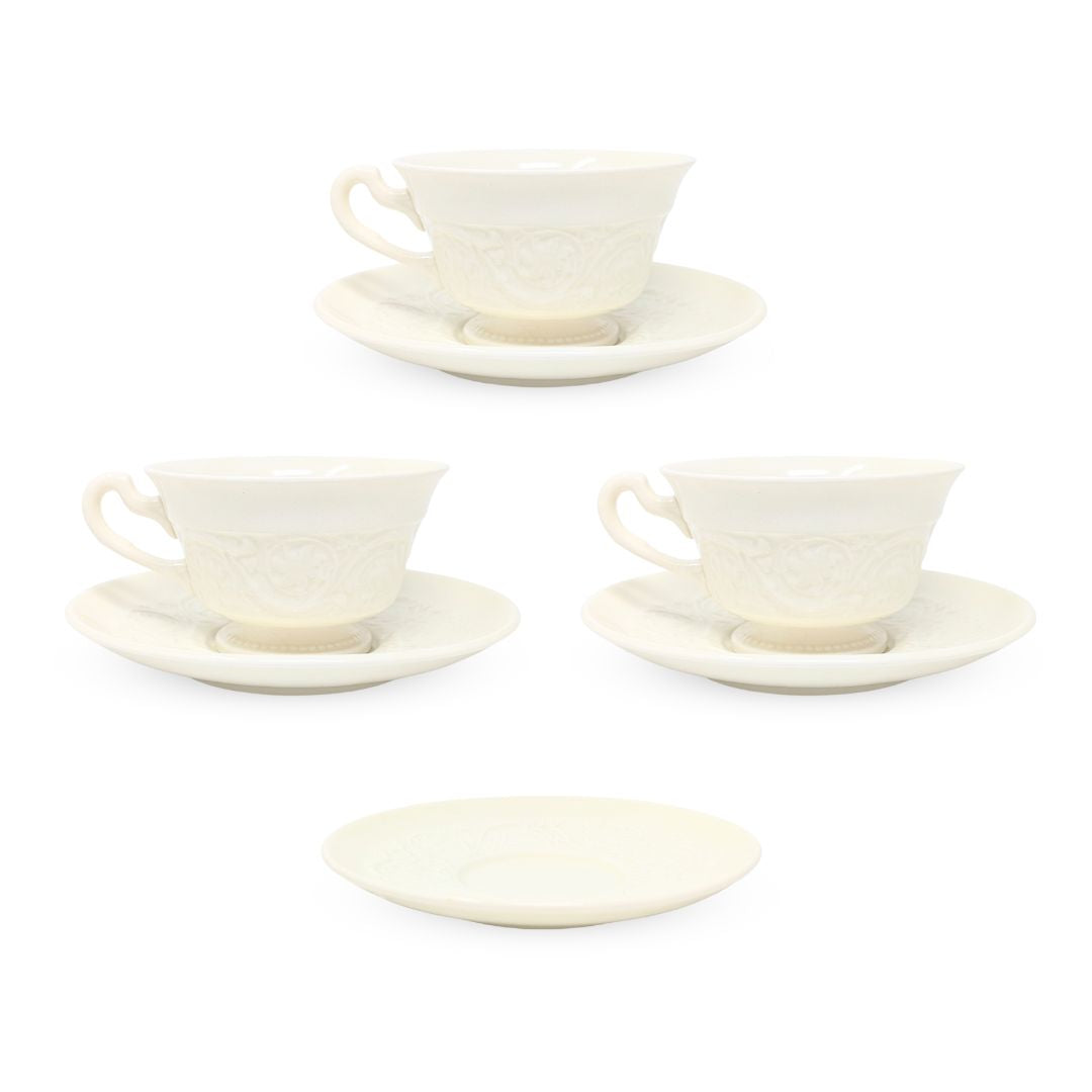 Wedgwood "Patrician" Ivory 7pc Teacup & Saucer Set