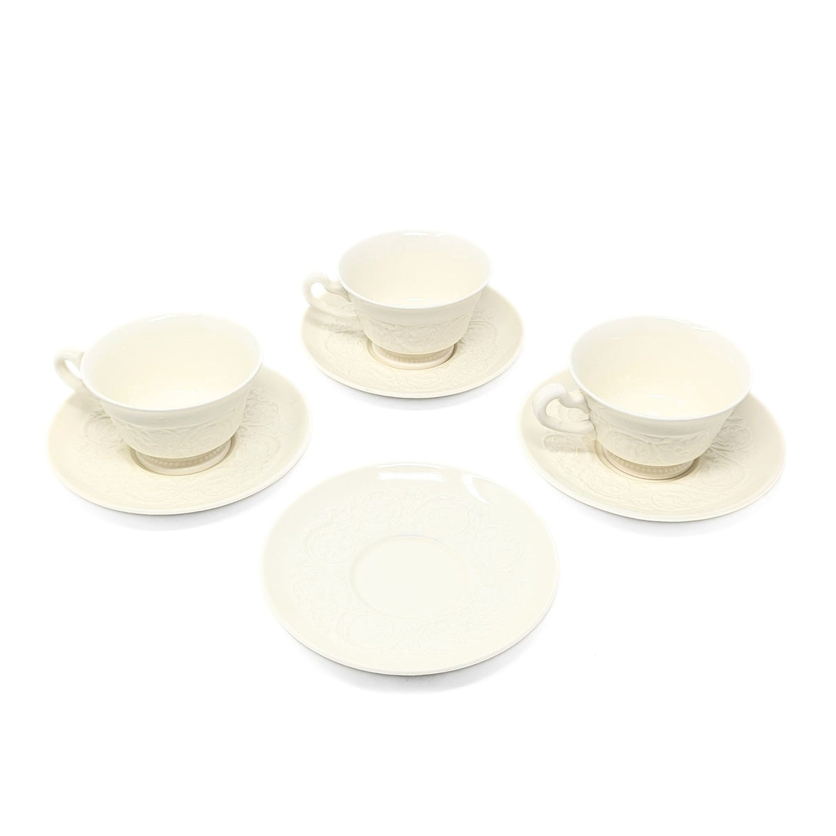 Wedgwood "Patrician" Ivory 7pc Teacup & Saucer Set