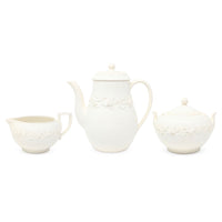Wedgwood Queensware Cream on Cream Coffee Pot, Cream, & Sugar (3pcs)