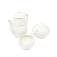 Wedgwood Queensware Cream on Cream Coffee Pot, Cream, & Sugar (3pcs)