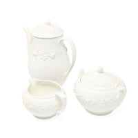 Wedgwood Queensware Cream on Cream Coffee Pot, Cream, & Sugar (3pcs)