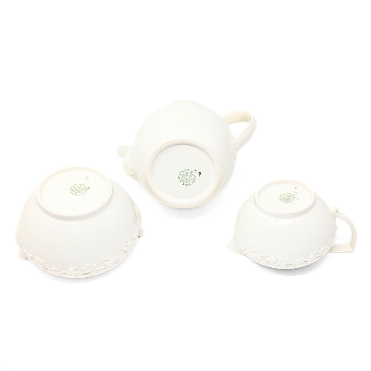 Wedgwood Queensware Cream on Cream Coffee Pot, Cream, & Sugar (3pcs)