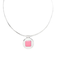 Sterling Silver Open Back Collar Necklace w/ Slide Pendant