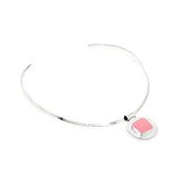 Sterling Silver Open Back Collar Necklace w/ Slide Pendant