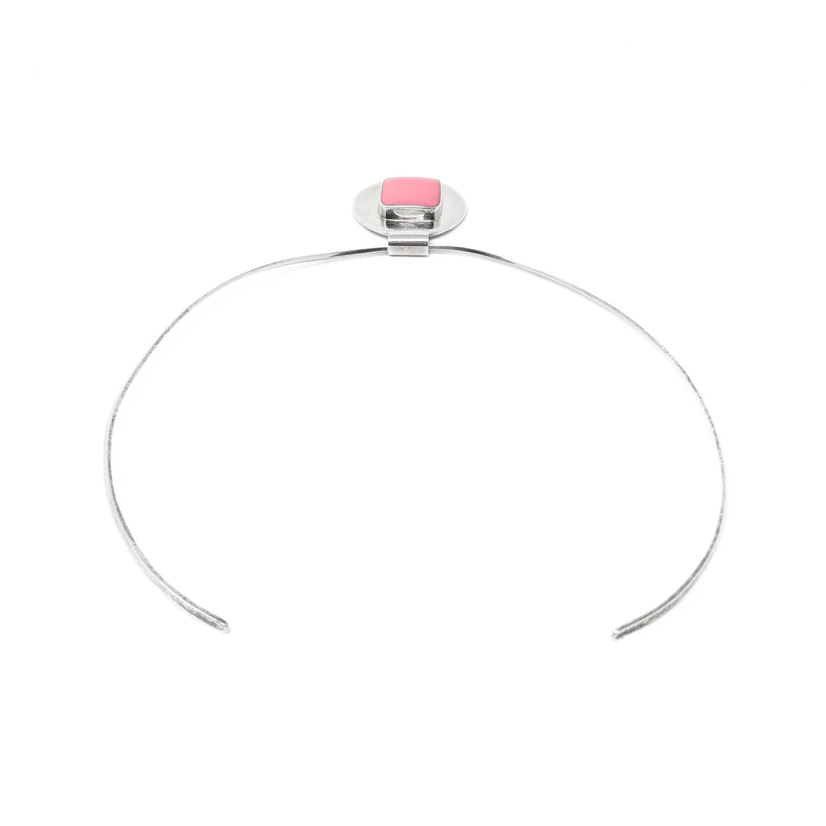 Sterling Silver Open Back Collar Necklace w/ Slide Pendant