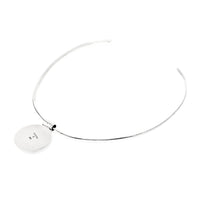 Sterling Silver Open Back Collar Necklace w/ Slide Pendant