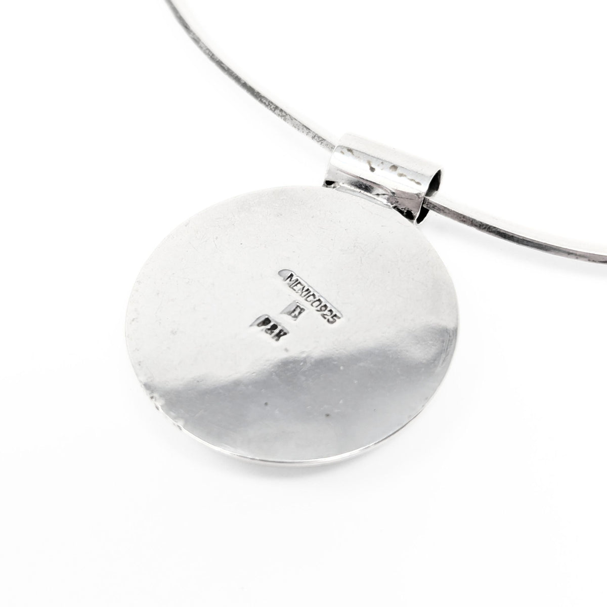 Sterling Silver Open Back Collar Necklace w/ Slide Pendant