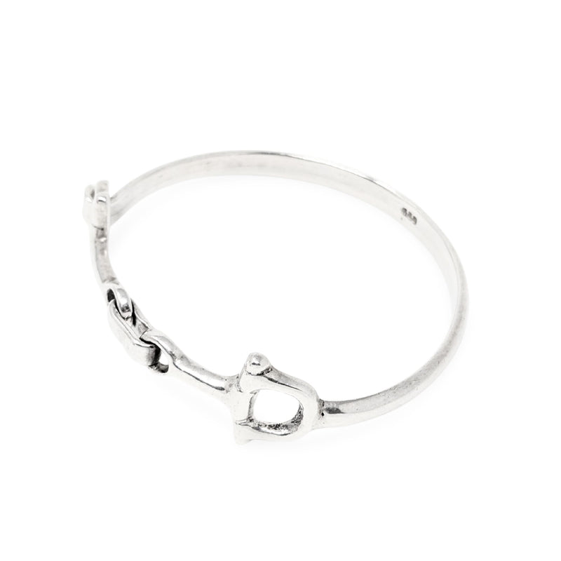 Sterling Silver Equine/Horse Bit Bangle Bracelet