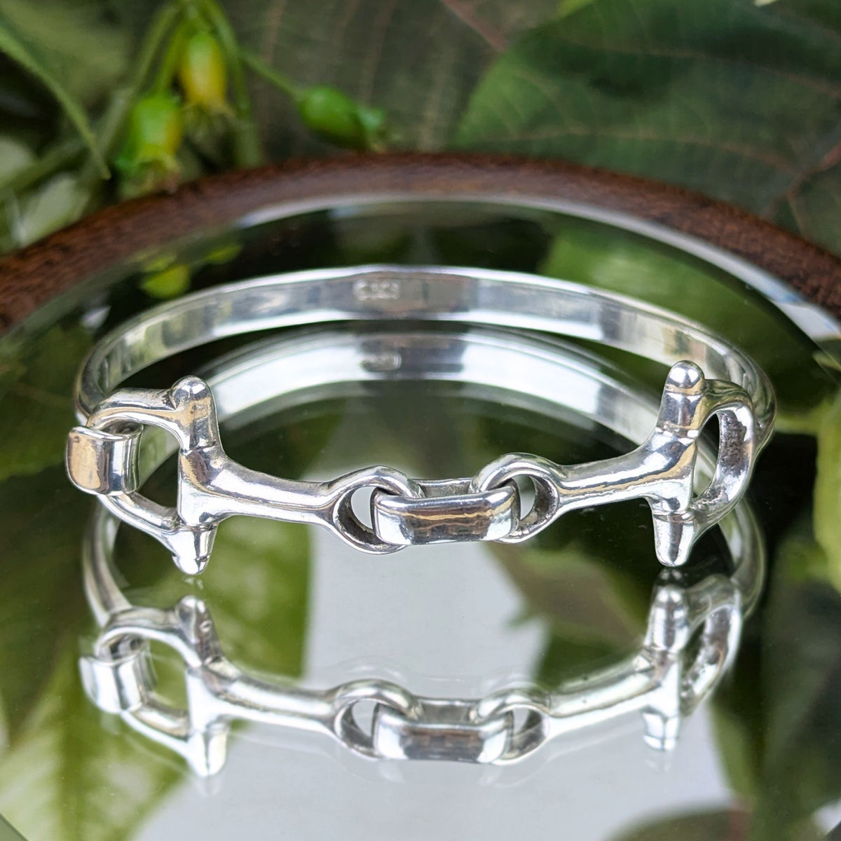 Sterling Silver Equine/Horse Bit Bangle Bracelet