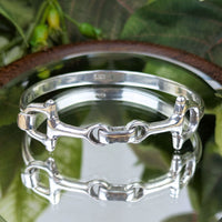 Sterling Silver Equine/Horse Bit Bangle Bracelet