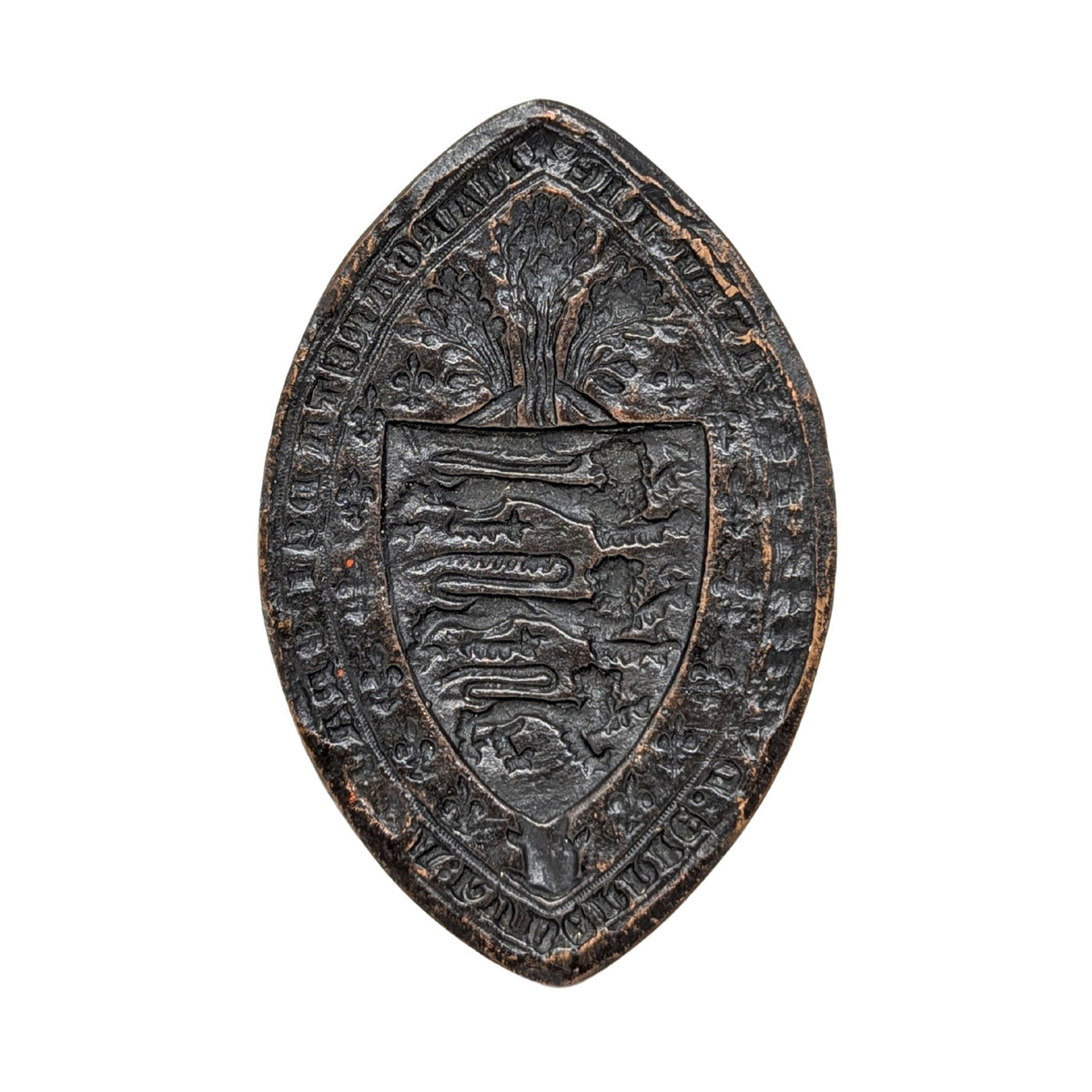 Copper Alloy Ecclesiastical Seal Matrix W/ British Royal Seal