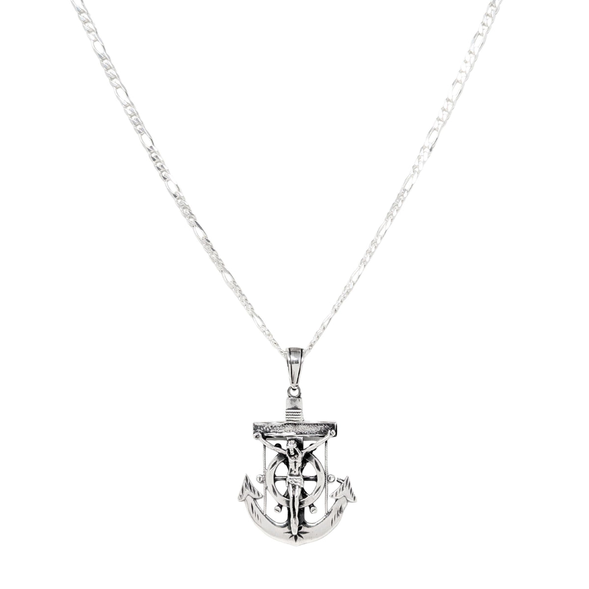 Sterling Silver 24" Mariners Crucifix Necklace