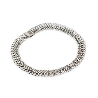 Vintage Sterling Silver & Green Turquoise Cabochon Choker Necklace