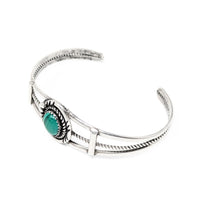 E. Yazzie Navajo Sterling Green Malachite Cuff Bracelet