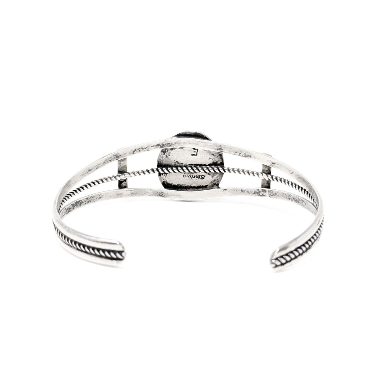 E. Yazzie Navajo Sterling Green Malachite Cuff Bracelet