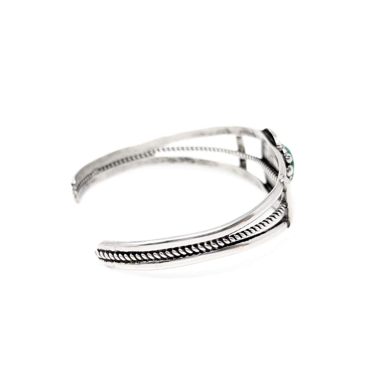 E. Yazzie Navajo Sterling Green Malachite Cuff Bracelet