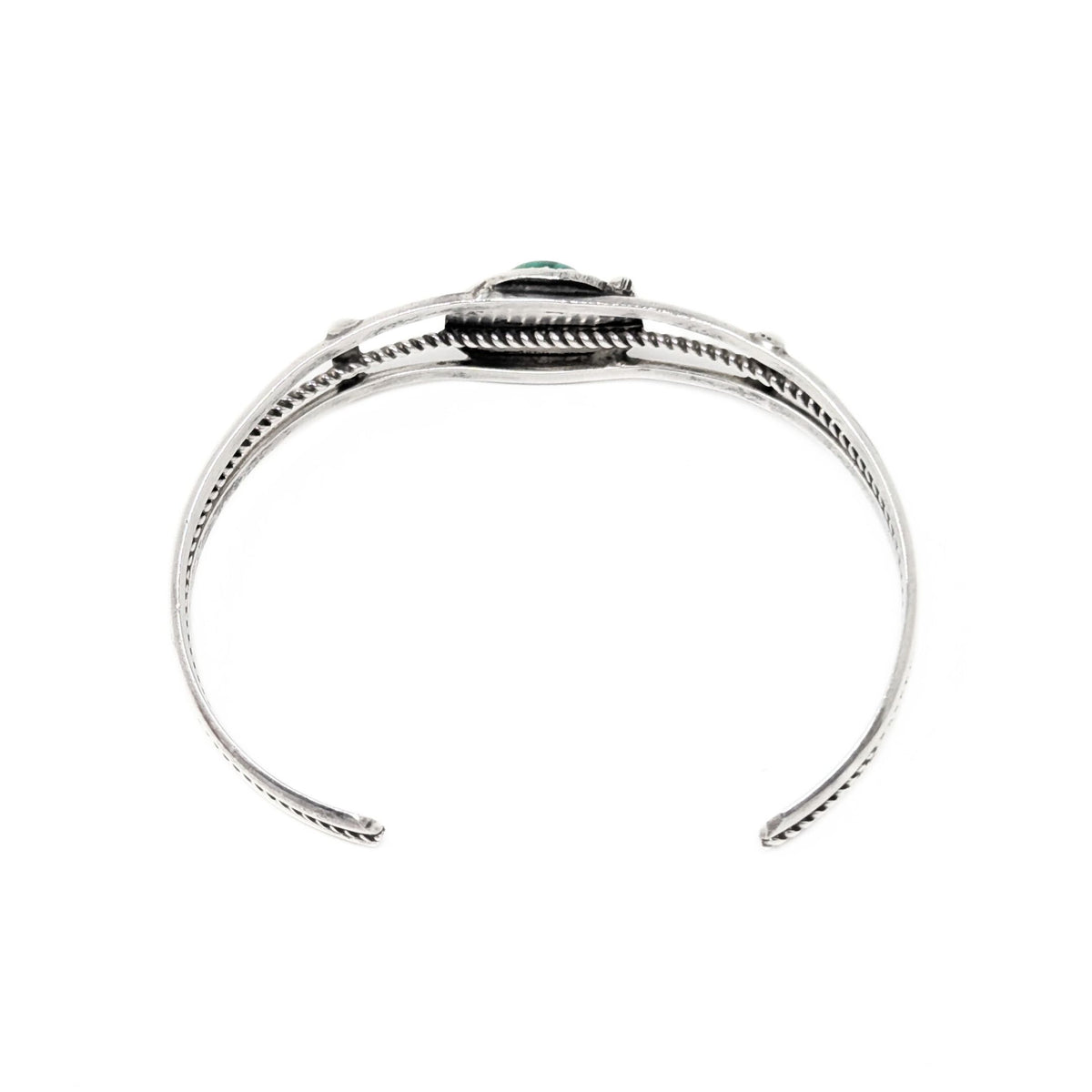 E. Yazzie Navajo Sterling Green Malachite Cuff Bracelet
