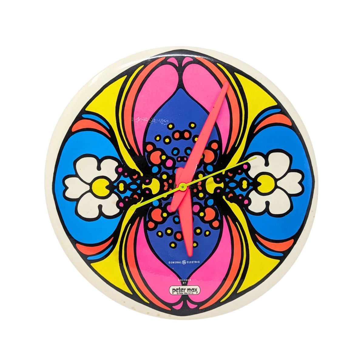 1960's Peter Max "Daisy Reflection" Psychedelic Wall Clock by General Electric