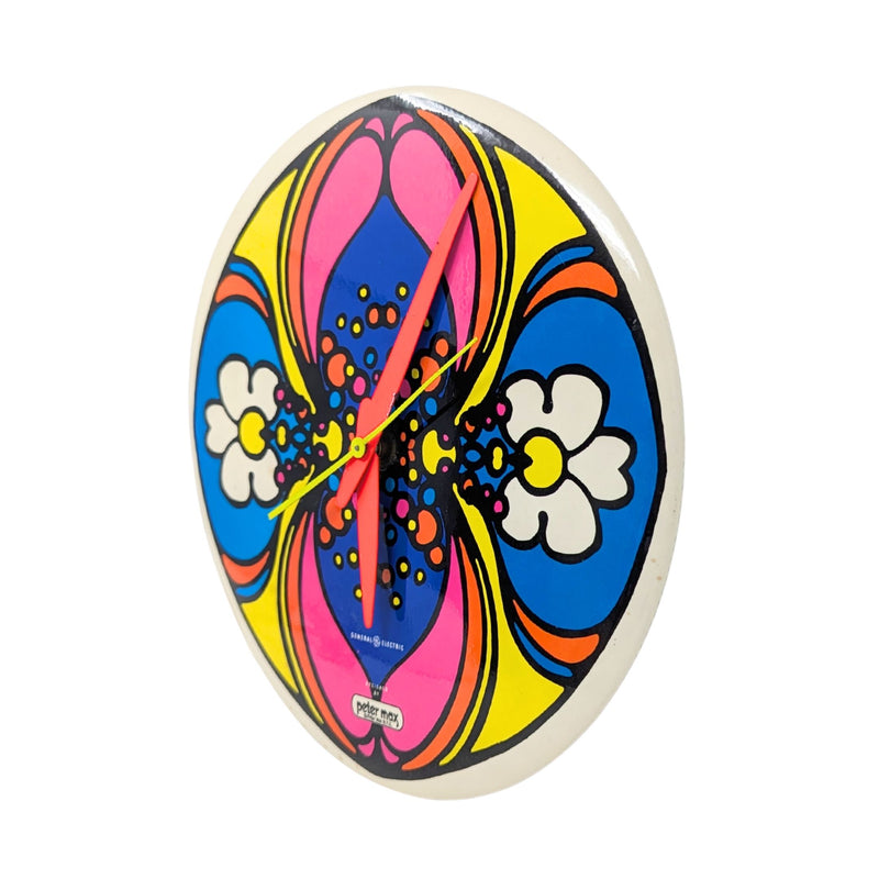 1960's Peter Max "Daisy Reflection" Psychedelic Wall Clock by General Electric