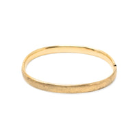 Russel 12KGF Brushed/Etched Hinged Bangle Bracelet, Monogrammed