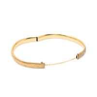 Russel 12KGF Brushed/Etched Hinged Bangle Bracelet, Monogrammed