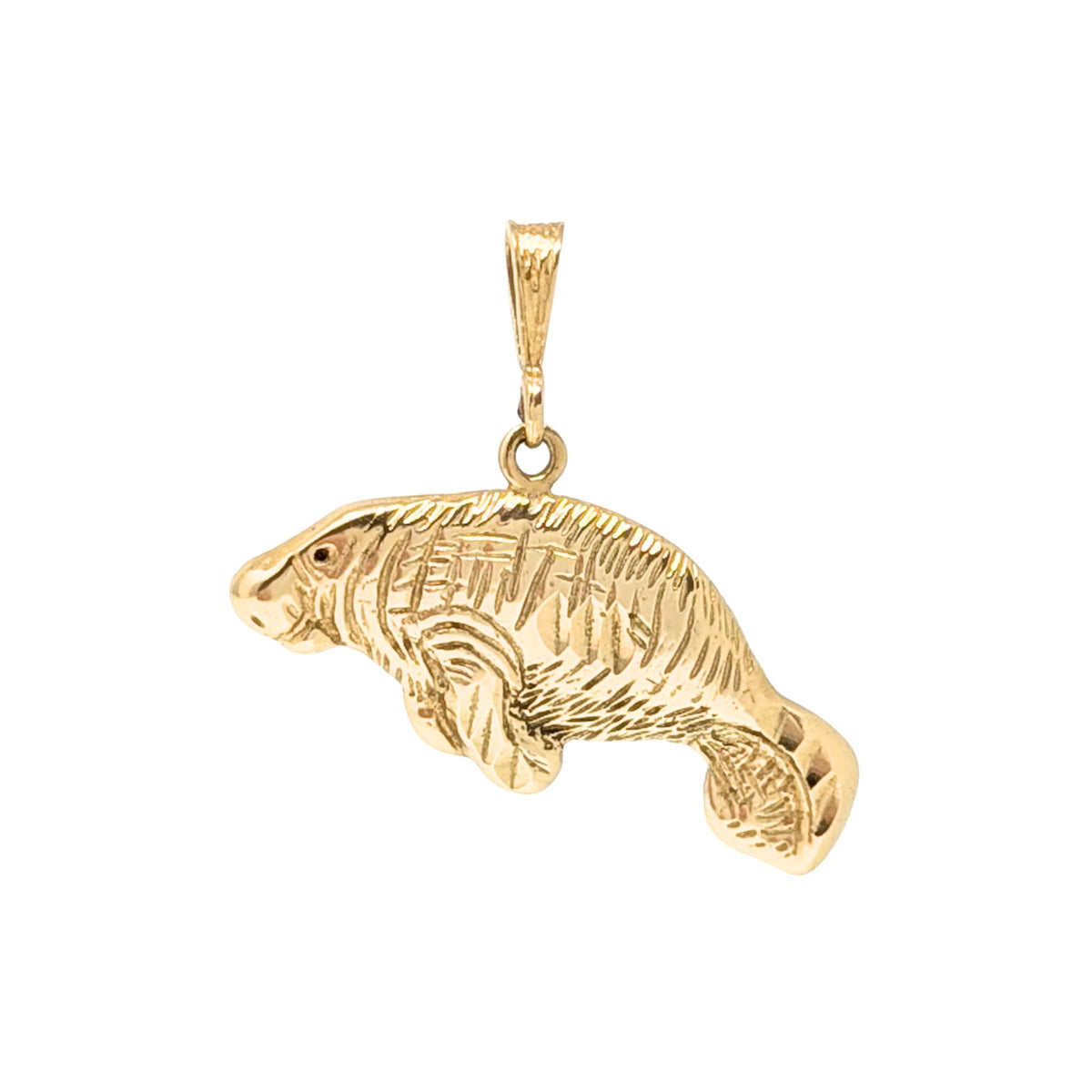 14K Gold Manatee Pendant /Charm