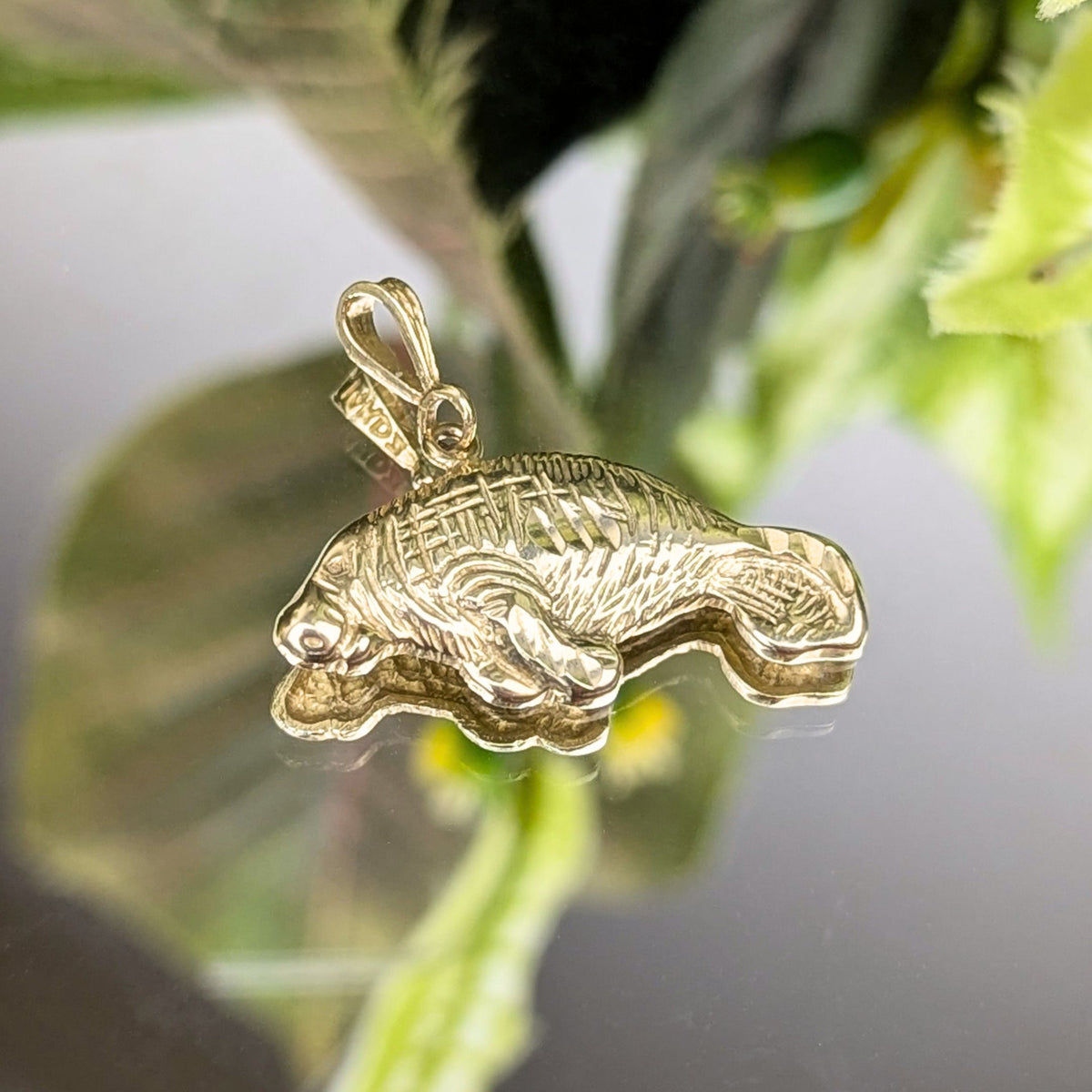14K Gold Manatee Pendant /Charm