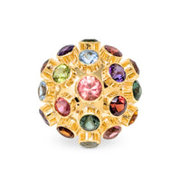 18K Gold Sputnik Kaleidoscope Gemstone Ring - Size 7