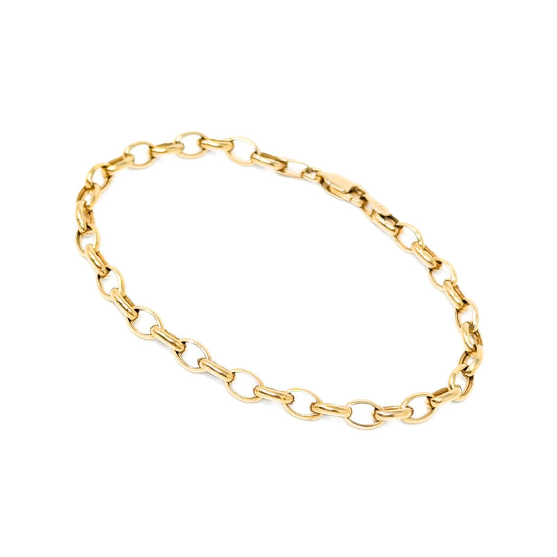 14K Gold 7" Oval Link Bracelet