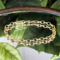 14K Gold 7" Oval Link Bracelet