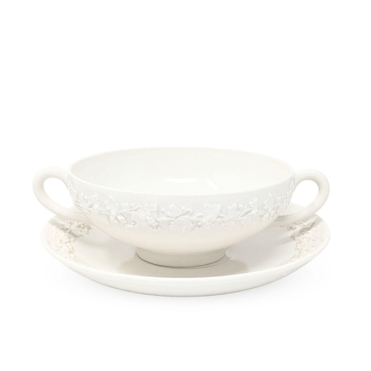Wedgwood Queensware Cream on Cream 13pc Teacup & Cream Soup Set