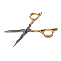 Victorian Brass & Steel Scissors with Decorative Brass Sheath