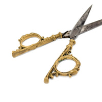 Victorian Brass & Steel Scissors with Decorative Brass Sheath