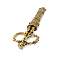 Victorian Brass & Steel Scissors with Decorative Brass Sheath