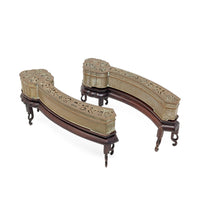 Ruyi Scepter Shaped Chinese Incense Clocks on Rosewood Stands (Pair)