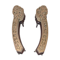 Ruyi Scepter Shaped Chinese Incense Clocks on Rosewood Stands (Pair)