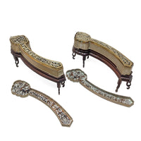 Ruyi Scepter Shaped Chinese Incense Clocks on Rosewood Stands (Pair)