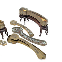 Ruyi Scepter Shaped Chinese Incense Clocks on Rosewood Stands (Pair)
