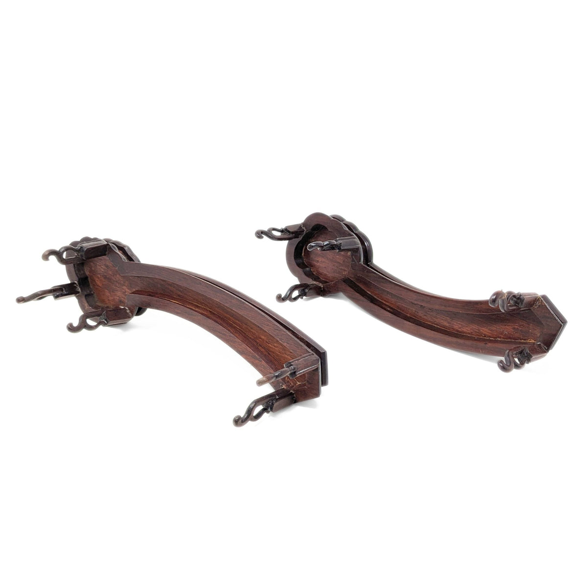 Ruyi Scepter Shaped Chinese Incense Clocks on Rosewood Stands (Pair)